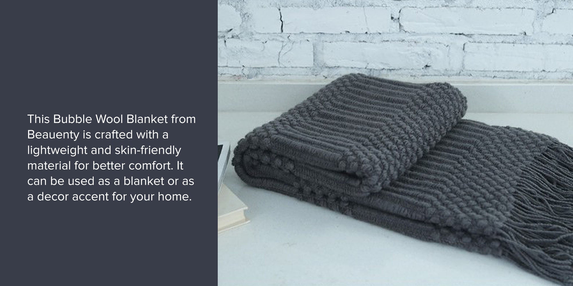 Bubble Blanket Wool Grey 130x150cm