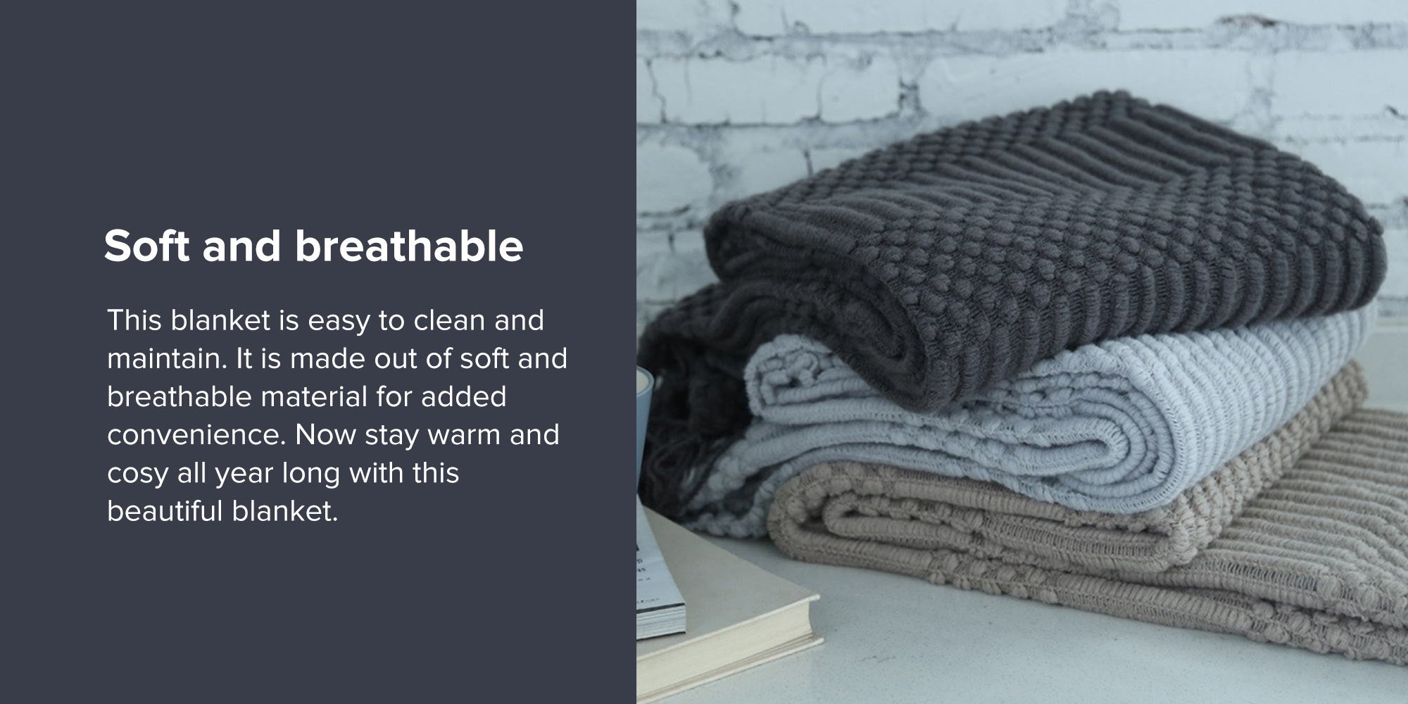 Bubble Blanket Wool Grey 130x150cm