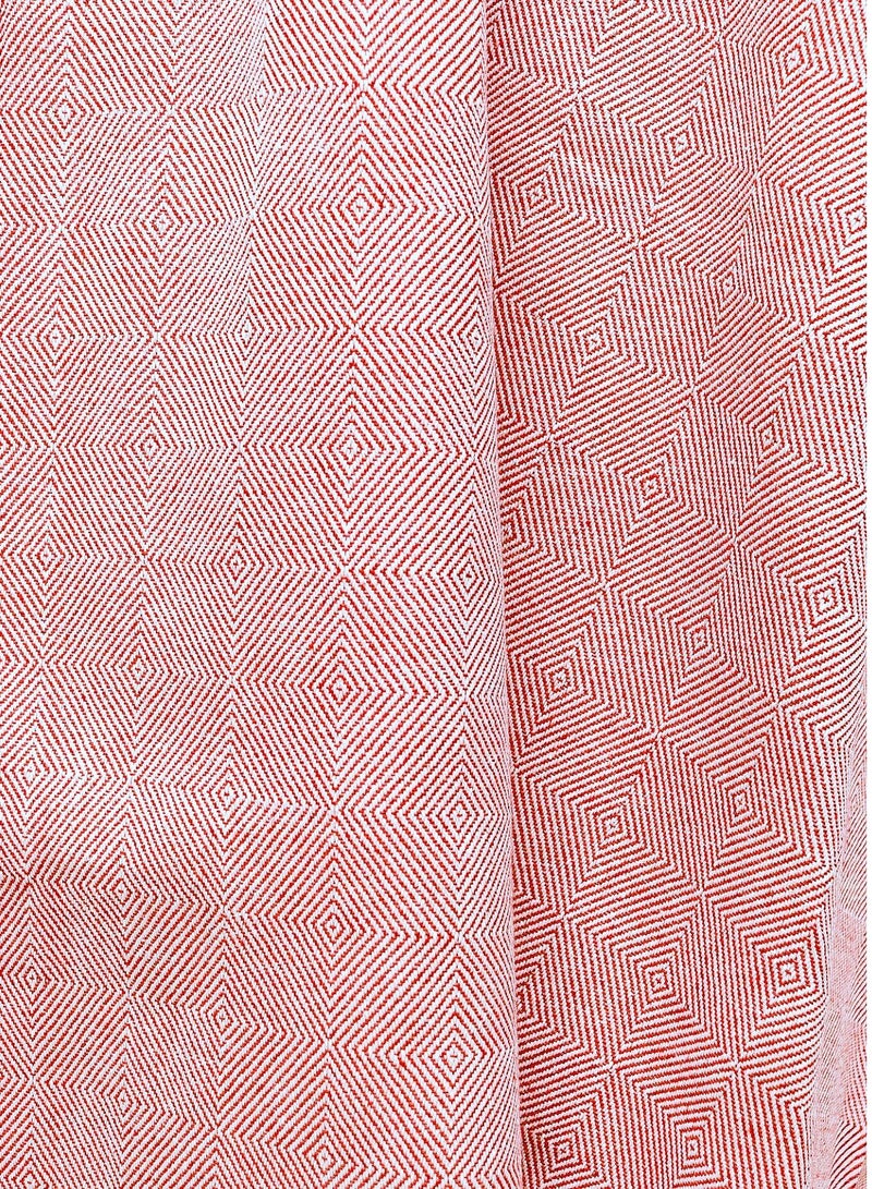 Handwoven Premium Organic Handloom Cotton Red and White Throw Blanket