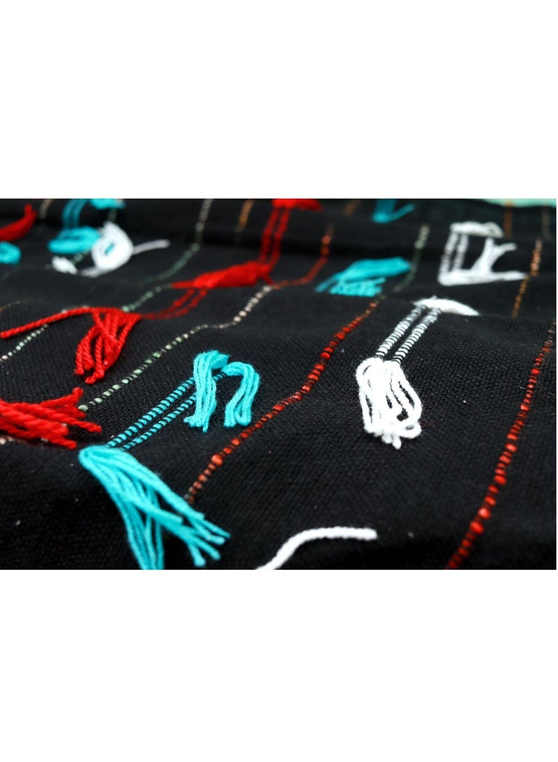 Organic Handloom Cotton And Premium Wool Hand Knitted Throw Blanket