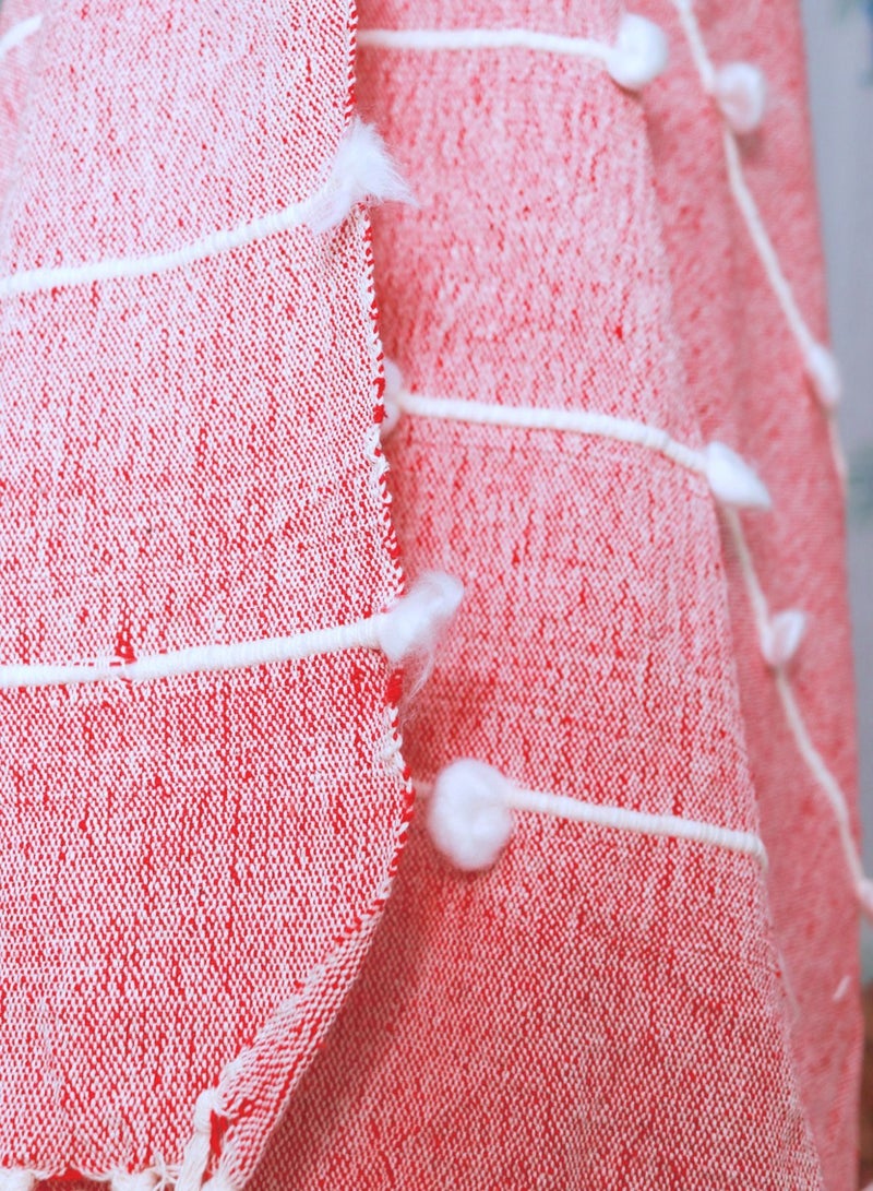Pink Hand Knitted Premium Organic Cotton Throw Blanket