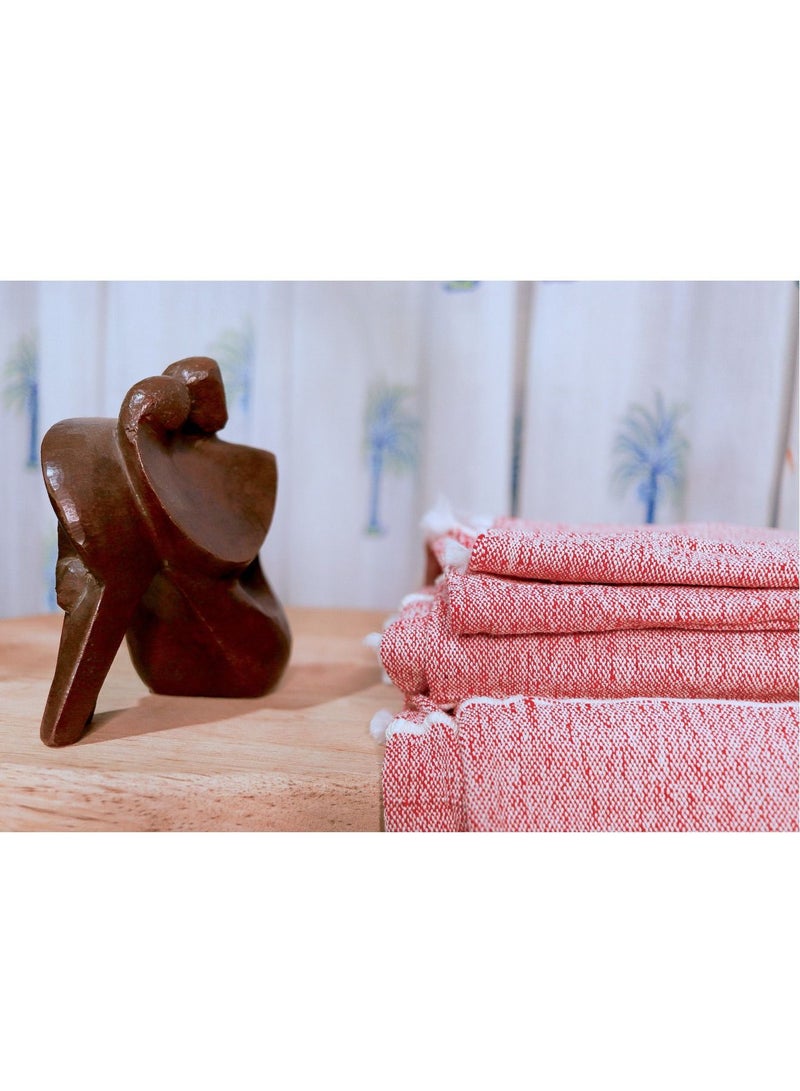 Pink Hand Knitted Premium Organic Cotton Throw Blanket