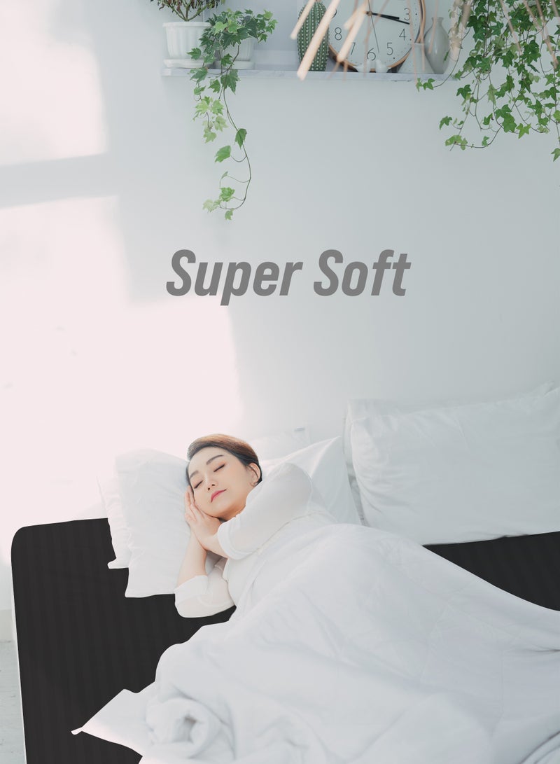 King Striped Fitted Sheet with 2 Pillow Case 200 x 200 Cm Black