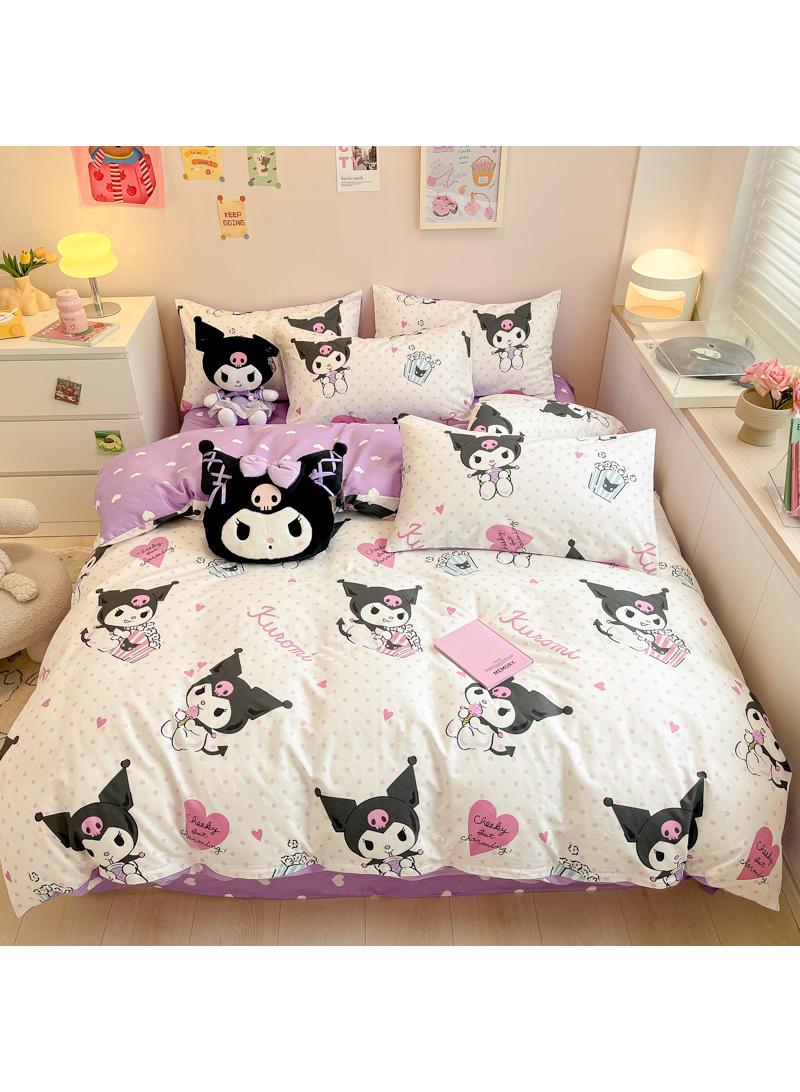 4-Piece Kuromi Cotton Comfortable Set Bed Sheet Set Children'S Day Gift Birthday Gift 200X230cm