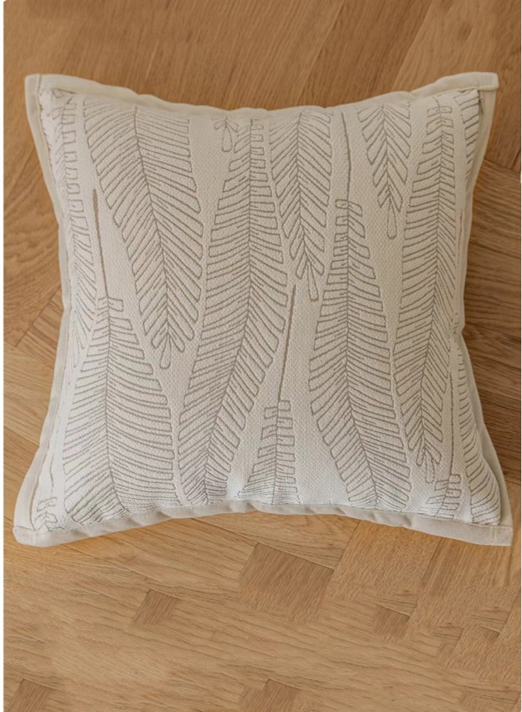 4-Piece Decorative Cushion Cover Pillow Cases Chenille Off-White 45x45 Centimeter