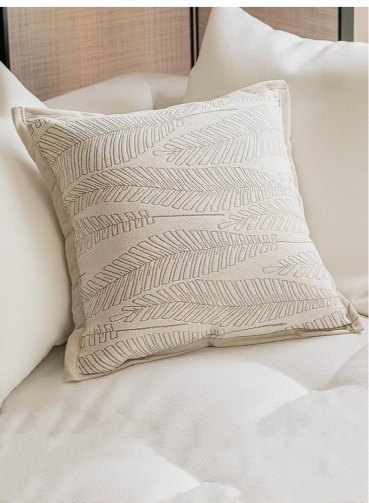 4-Piece Decorative Cushion Cover Pillow Cases Chenille Off-White 45x45 Centimeter