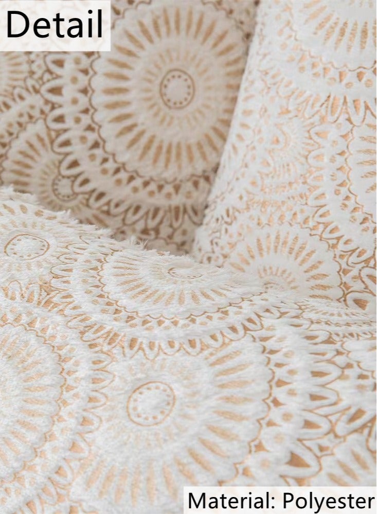 4-Pieces Decorative Cushion Cover Pillow Cases Polyester White And Gold 45x45 Centimeter