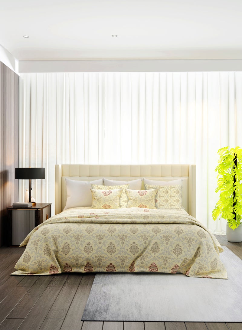 Raymond Home King Flat Sheet Super Soft 140 TC Pure Cotton (274x274 cm, 46x69 cm) Flat sheet & 2 PillowCases