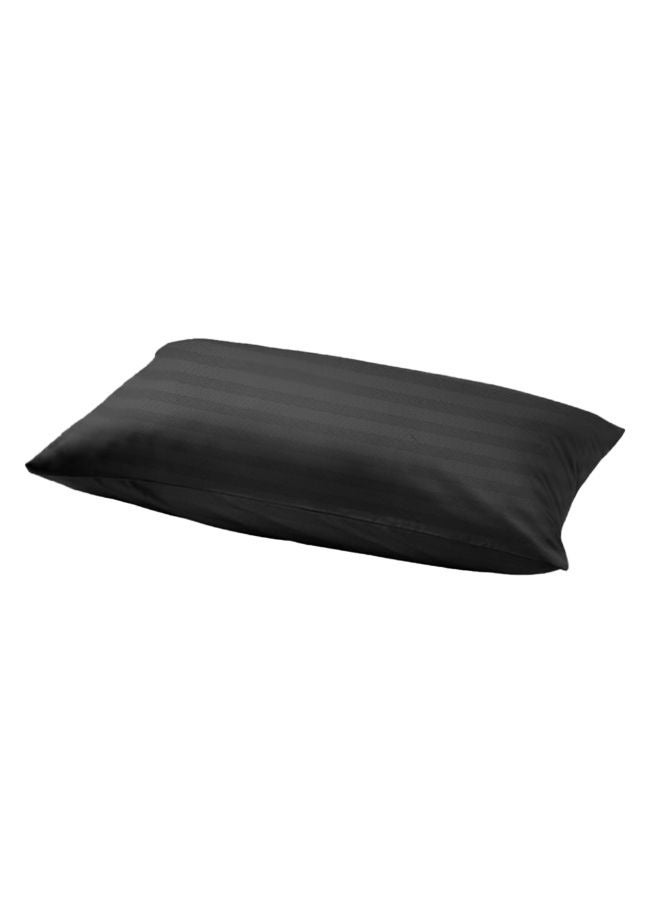 Tulip (Charcoal) Single Size Flat Sheet and Pillow Covers with 1 cm Satin Stripe (Set of 2 Pcs) 100% Cotton, Soft and Luxurious Hotel Quality Bed linen-300 TC