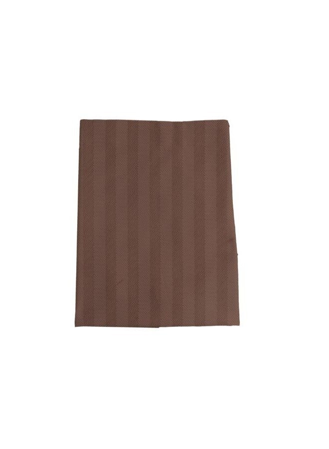 Tulip (Dark Brown) King Size Flat Sheet and Pillow Covers with 1 cm Satin Stripe (Set of 3 Pcs) 100% Cotton, Soft and Luxurious Hotel Quality Bed linen-300 TC