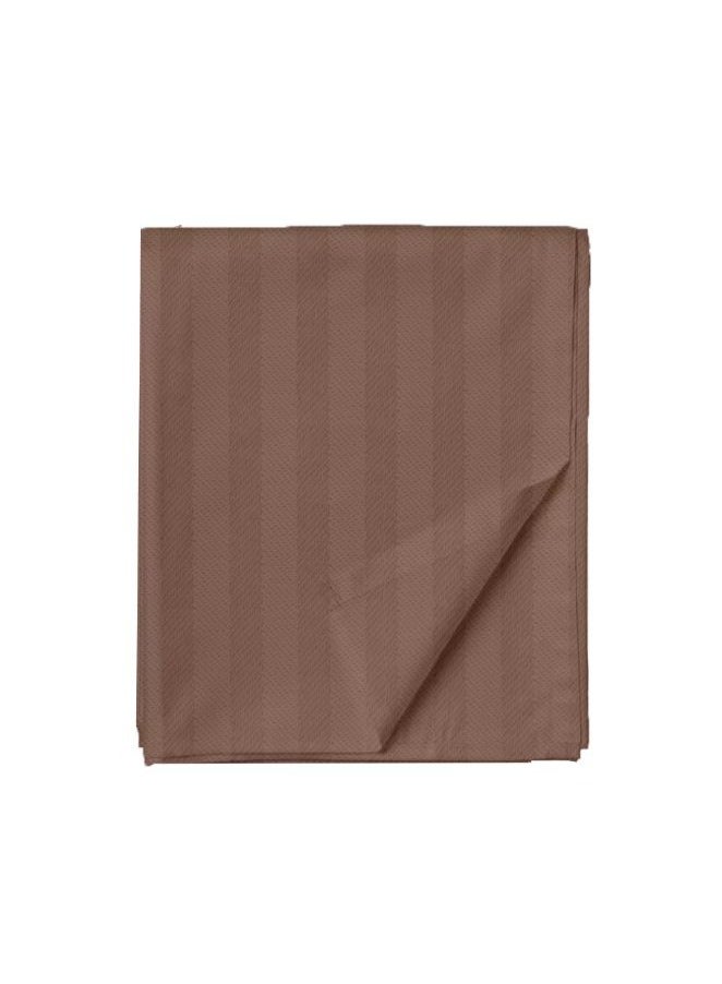 Tulip (Dark Brown) Single Size Flat Sheet and Pillow Covers with 1 cm Satin Stripe (Set of 2 Pcs) 100% Cotton, Soft and Luxurious Hotel Quality Bed linen-300 TC