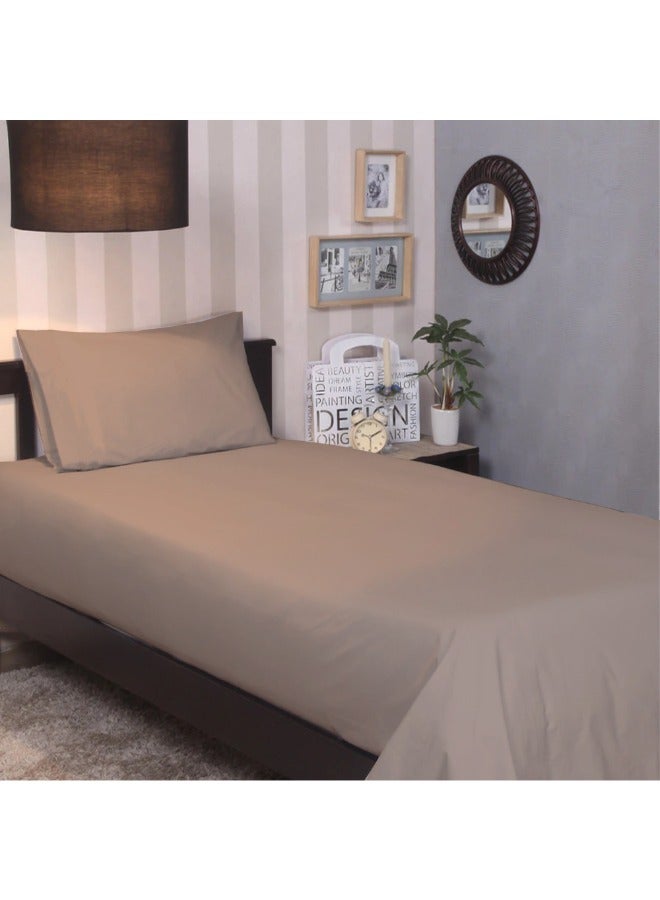 Tulip (Sand) King Size Flat Sheet (260 x 280 Cm-Set of 1 Pc) 100% Cotton, Soft and Luxurious Hotel Quality Bed linen-300 TC