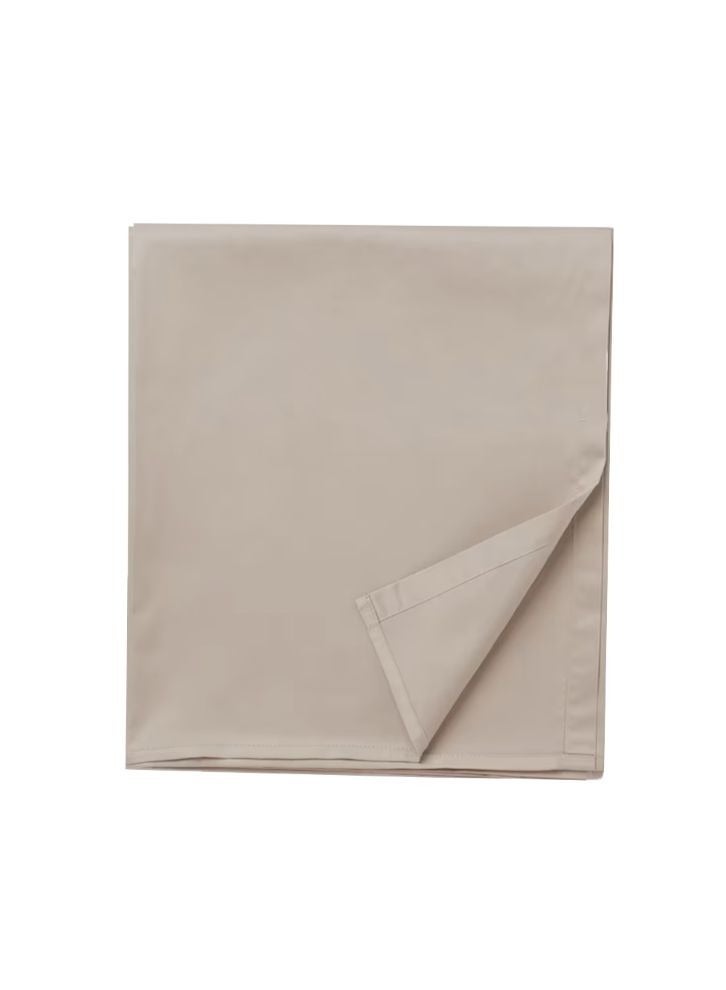 Tulip (Sand) King Size Flat Sheet (260 x 280 Cm-Set of 1 Pc) 100% Cotton, Soft and Luxurious Hotel Quality Bed linen-300 TC