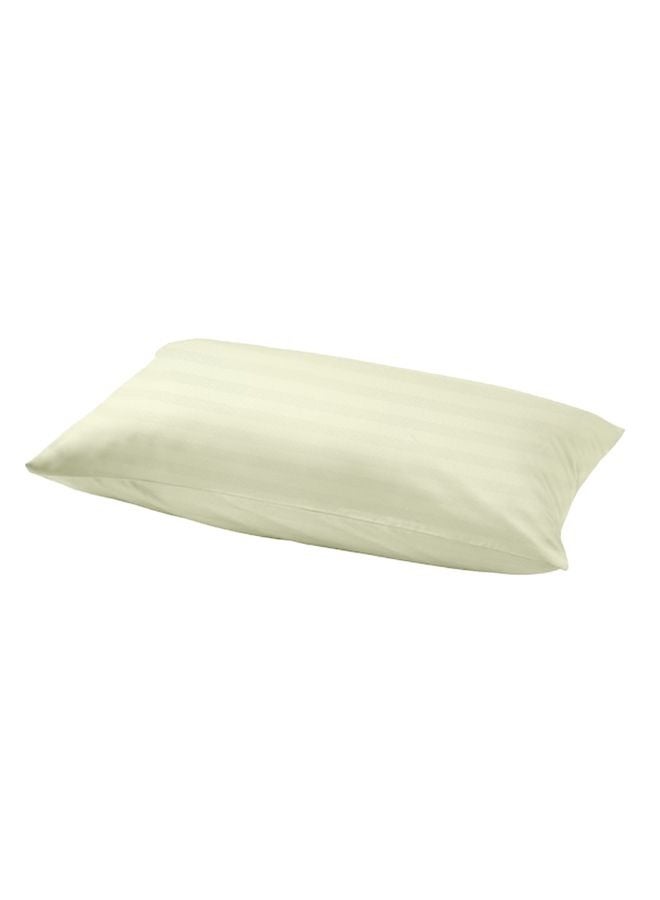 Tulip (Cream) Single Size Flat Sheet and Pillow Covers with 1 cm Satin Stripe (Set of 2 Pcs) 100% Cotton, Soft and Luxurious Hotel Quality Bed linen-300 TC