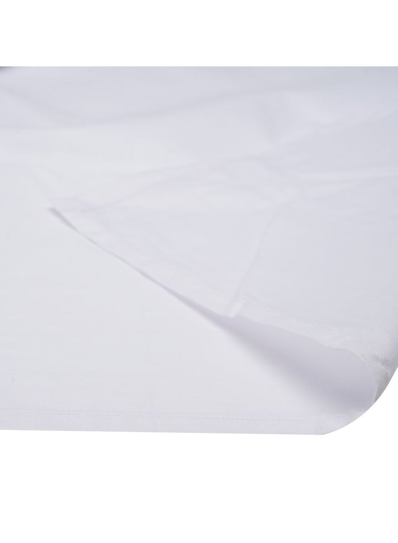 2-Piece Hometex Design Flat Sheet Set Single White - 1 Flat Sheet (150x260cm) + 1 Pillow Cover (50x75cm)