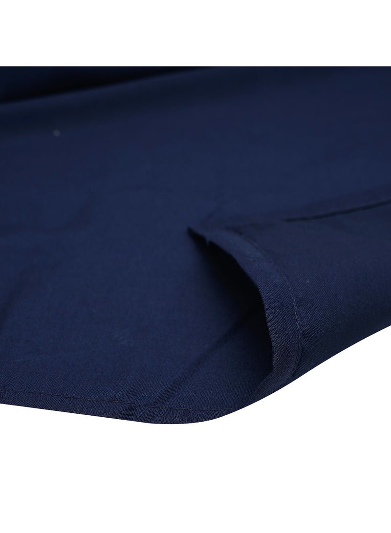 3 Piece Hometex Design King Size Dyed Flat Sheet Set Navy Blue - 1 Flat Sheet (240x260 cm) + 2 Pillow Covers (50x75 cm)