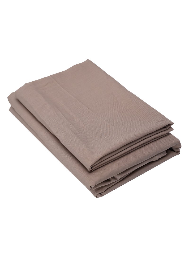 Hometex Design King Size Dyed Flat Sheet Set Taupe - 1 Flat Sheet (240x260 cm) +2 Pillow Covers (50x75cm)