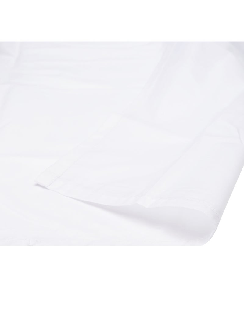 3 Piece Hometex Design King Size Flat Sheet Set White - 1 Flat Sheet (240x260 cm) +2 Pillow Covers (50x75 cm)