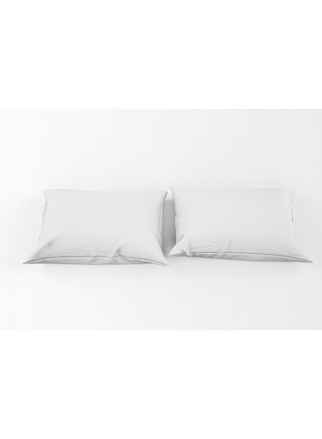 Hotel Luxury 3-Piece Hometex Design King Size Percale 200 Thread Count White Bed Sheet Set - 1 Flat Sheet 240x260 cm and 2 pillow covers 50x75 cm