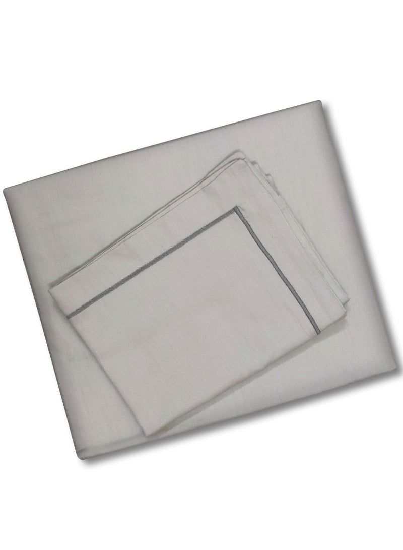 Raymond Home King Flat Sheet Bedsheet 210 Thread Count Luxurious Mercerized 100% Cotton Bedding Solid Bed Linen with 2 Pillow Case - Slate