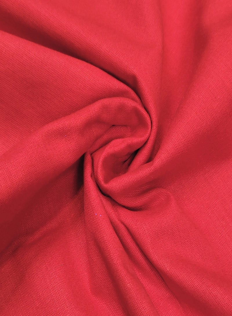 Raymond Home King Flat Sheet Bedsheet 144 Thread Count Luxirious Mercerised 100% Long Staple Cotton Bedding Solid Pre Shrunk Percale Finish Bed Linen with 2 Pillow Case - Red (274 * 274 CM)