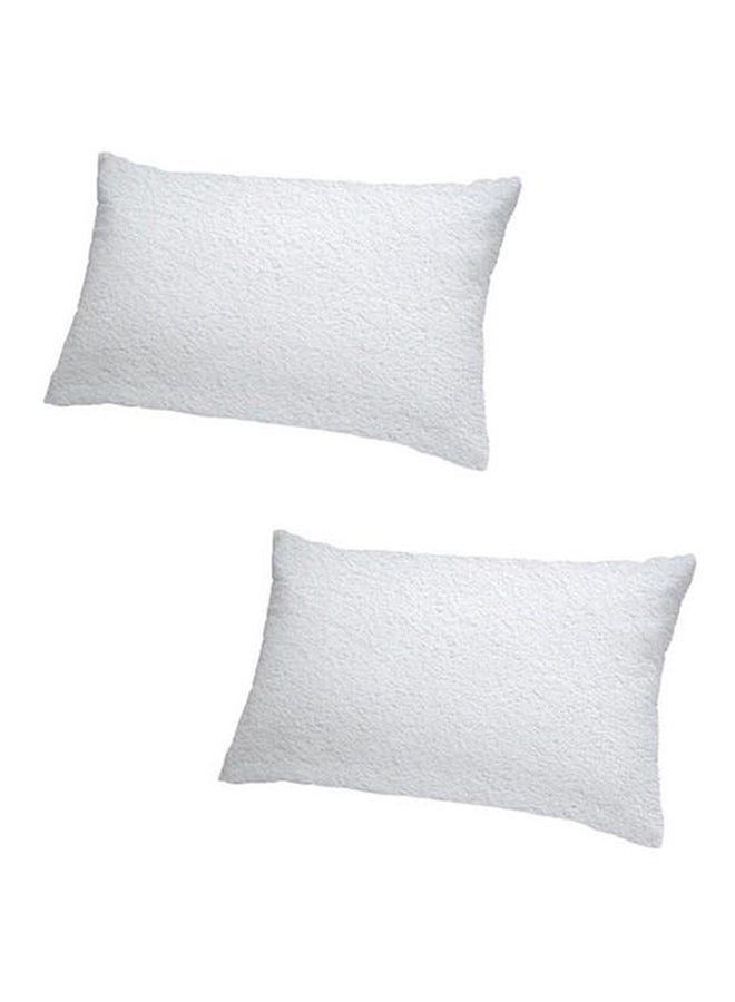 2-Piece Waterproof Pillow Protector Cotton White 160 x 280centimeter