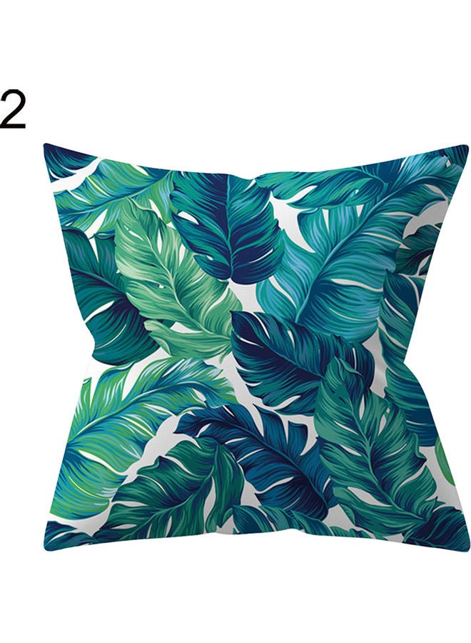 Leaf Printed Pillow Case Combination Green 14 x 11 x 2cm