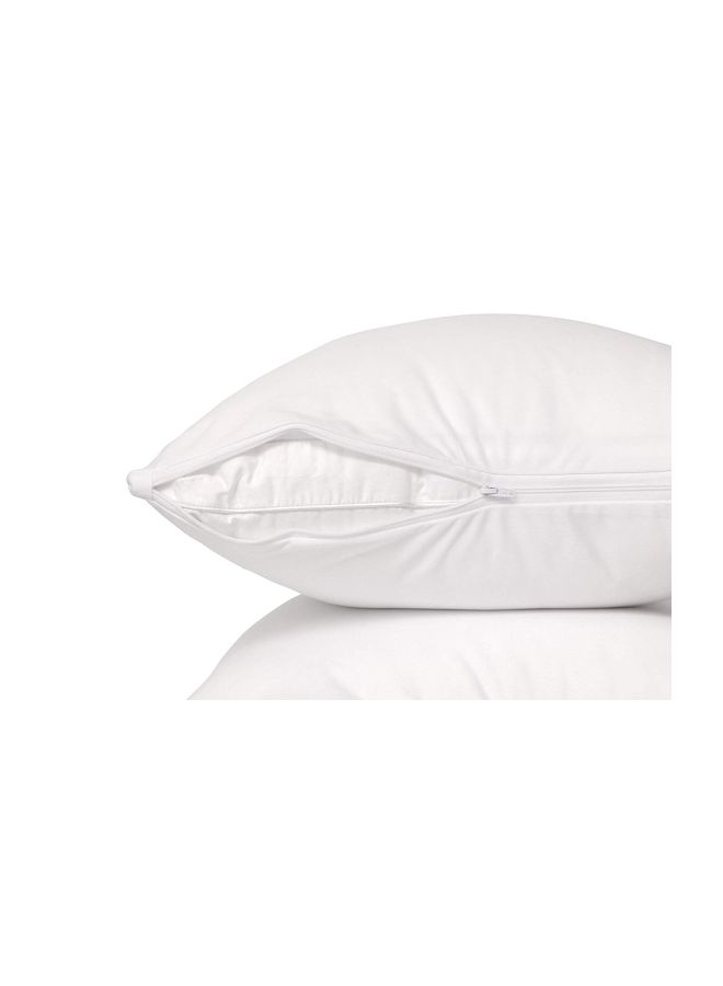 2-Piece Waterproof Pillow Protector White 26x20inch