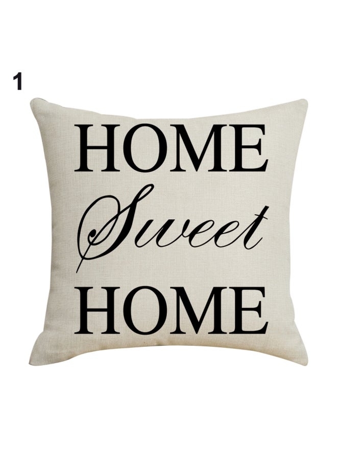 Sweet Home Love Linen Pillow Cover Linen White/Black 14x11x2cm