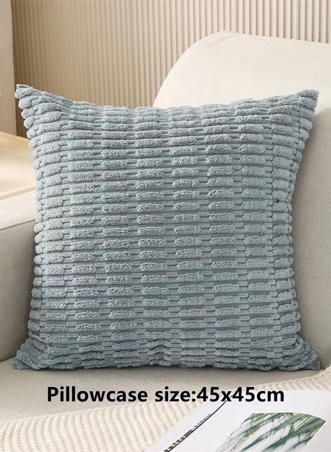 4-Piece Decorative Cushion Cover Pillow Cases Corduroy Grey 45 x 45 Centimeter