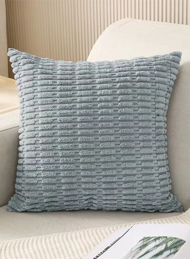 4-Piece Decorative Cushion Cover Pillow Cases Corduroy Grey 45 x 45 Centimeter