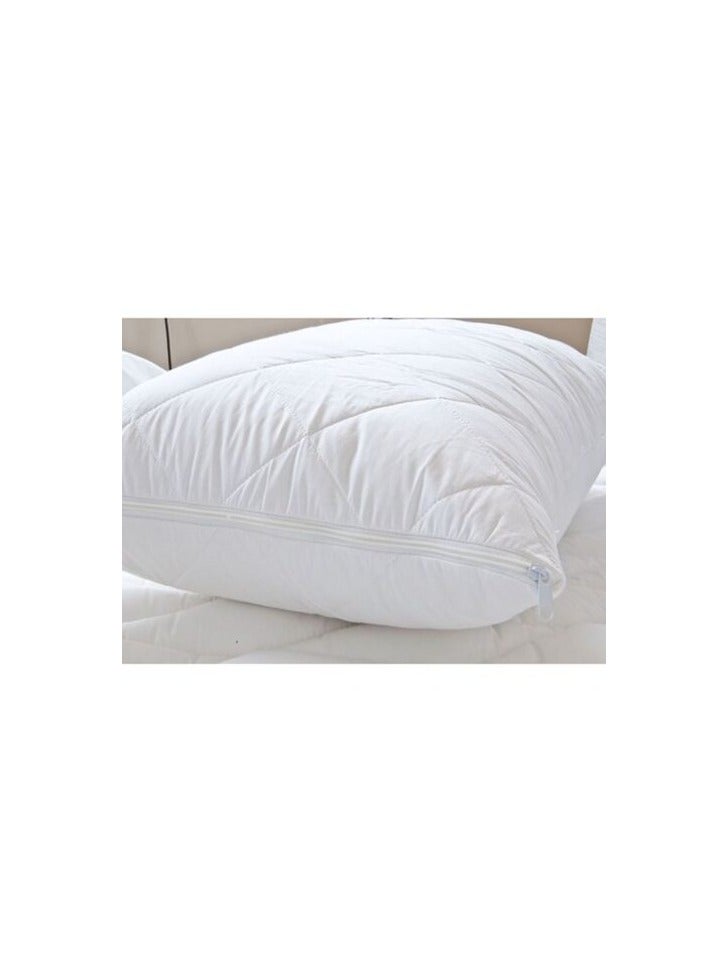 Regency - Quilted Pillow Protector 2pcs Set Cotton Blend White 50x75 cm