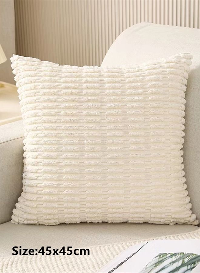 4-Piece Decorative Cushion Cover Pillow Cases Corduroy Off-white 45 x 45 Centimeter