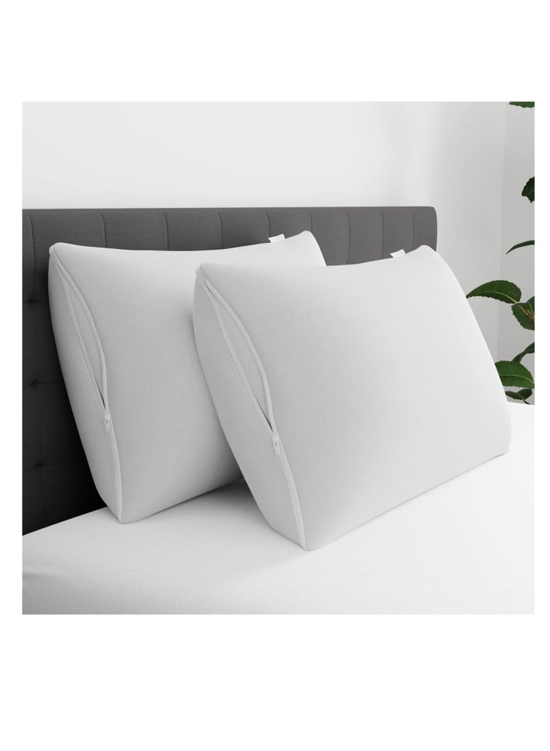 Set of 2 king AllerEase pillow protectors moisture wicking advanced allergy protection premium polyester zippered protectors