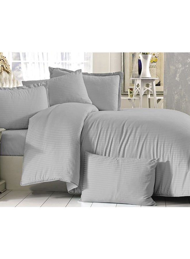 6-Piece Striped Comforter Set Grey