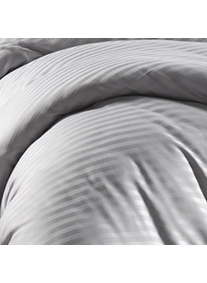 6-Pieces Stripes Pattern Comforter Set Polyester Grey 260x240cm