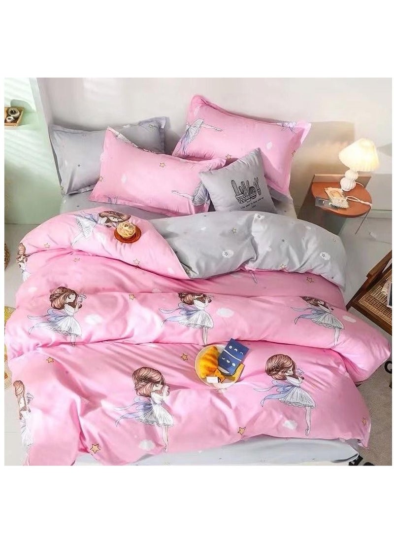 Single Size Duvet Cover Sets classic Pattern Bedding cover Set (1 Duvet Cover 160 * 210 CM +Fitted bed sheet 120x200 * 30CM +2 Pillowcases)