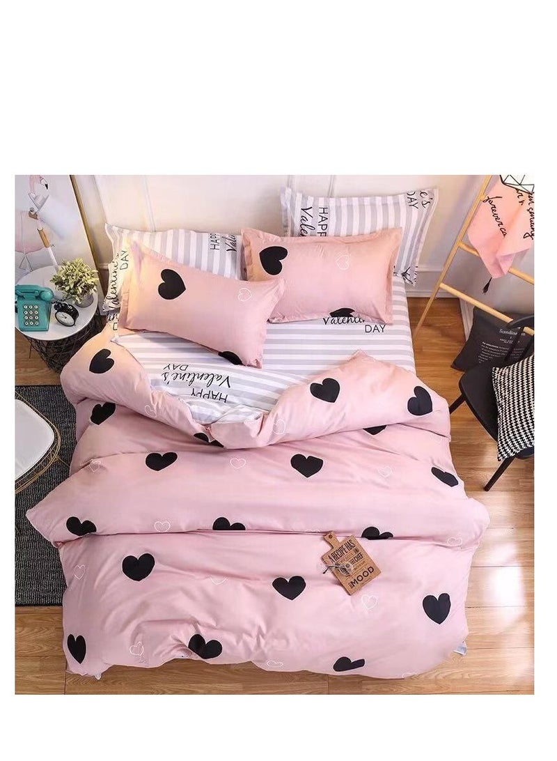 Single Size Duvet Cover Sets classic Pattern Bedding cover Set (1 Duvet Cover 160 * 210 CM +Fitted bed sheet 120x200 * 30CM +2 Pillowcases)