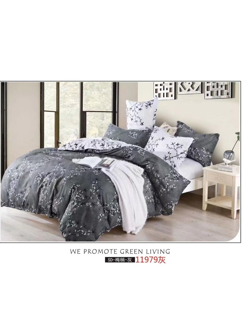 Single Size Duvet Cover Sets classic Pattern Bedding cover Set (1 Duvet Cover 160 * 210 CM +Fitted bed sheet 120x200 * 30CM +2 Pillowcases)