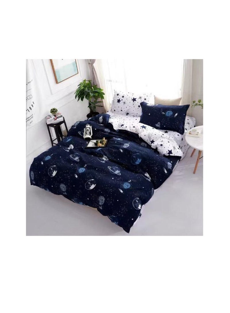 Single Size Duvet Cover Sets classic Pattern Bedding cover Set (1 Duvet Cover 160 * 210 CM +Fitted bed sheet 120x200 * 30CM +2 Pillowcases)