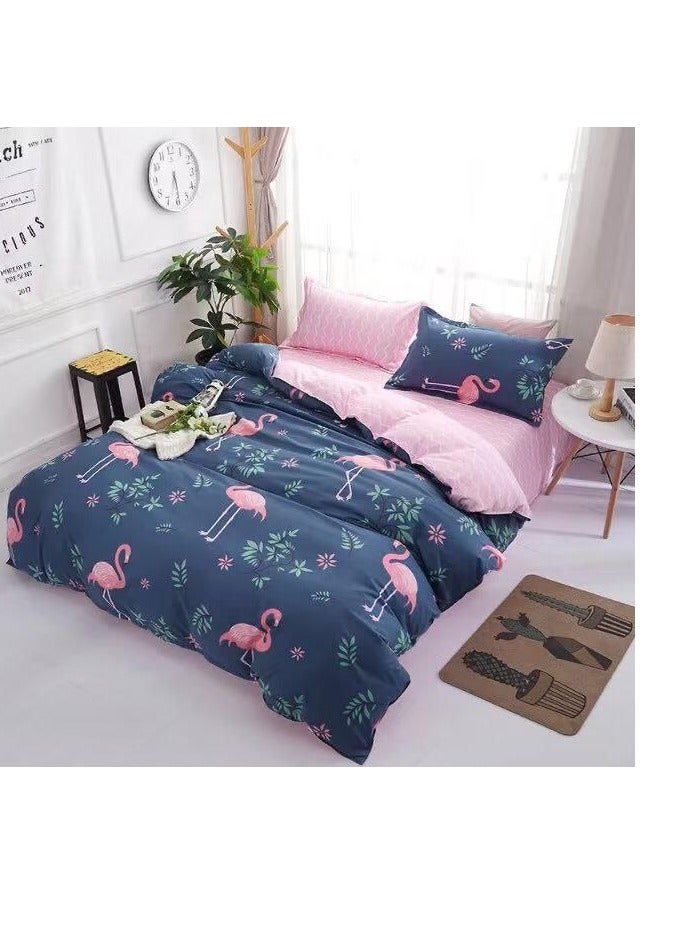 Single Size Duvet Cover Sets classic Pattern Bedding cover Set (1 Duvet Cover 160 * 210 CM +Fitted bed sheet 120x200 * 30CM +2 Pillowcases)