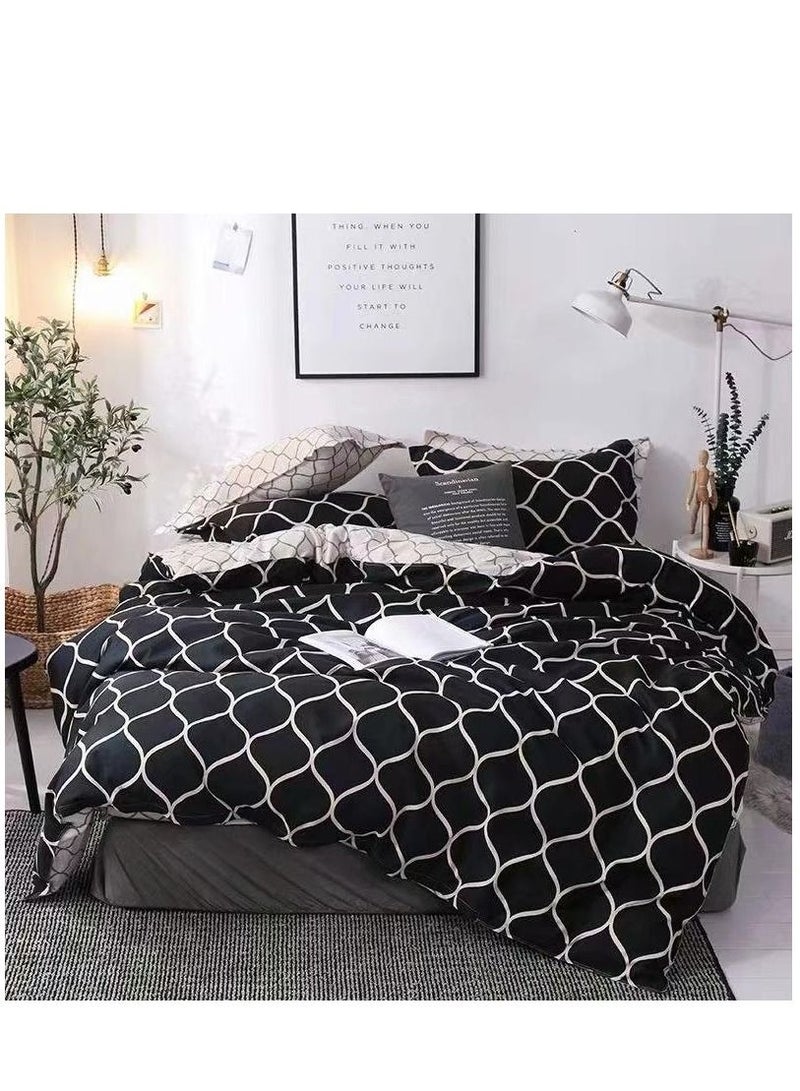 Single Size Duvet Cover Sets classic Pattern Bedding cover Set (1 Duvet Cover 160 * 210 CM +Fitted bed sheet 120x200 * 30CM +2 Pillowcases)