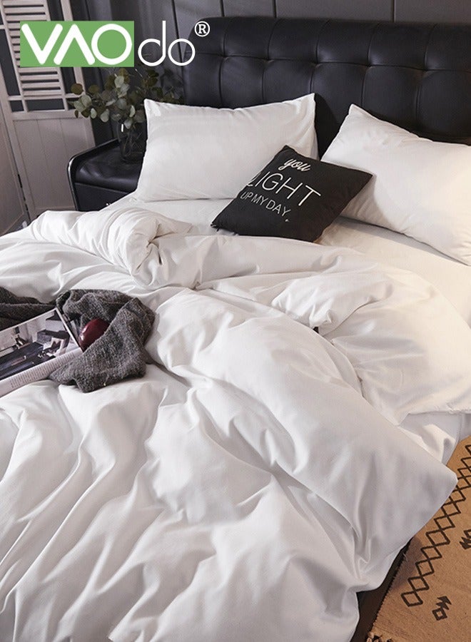 6PCS King Size Sheet Set  Brushed Material Luxury Bed Sheets  Breathable and Skin-friendly Fitted Sheet Set Sheets White