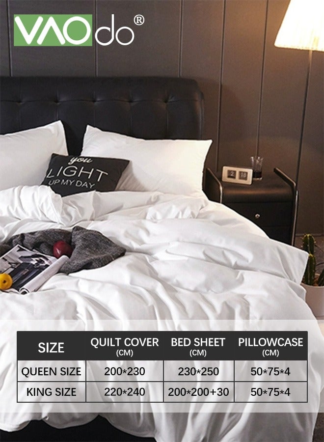 6PCS King Size Sheet Set  Brushed Material Luxury Bed Sheets  Breathable and Skin-friendly Fitted Sheet Set Sheets White