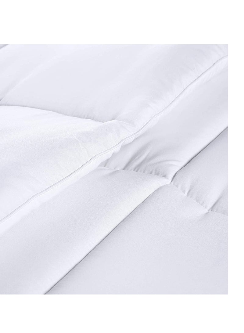 Utopia Bedding Comforter Duvet Insert - Quilted Comforter with Corner Tabs - Box Stitched Down Alternative Comforter (Queen, White)