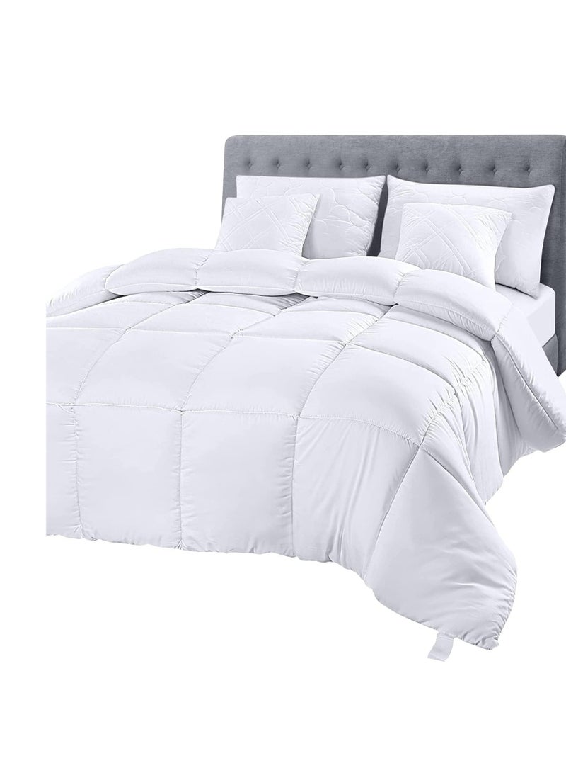 Utopia Bedding Comforter Duvet Insert - Quilted Comforter with Corner Tabs - Box Stitched Down Alternative Comforter (Queen, White)