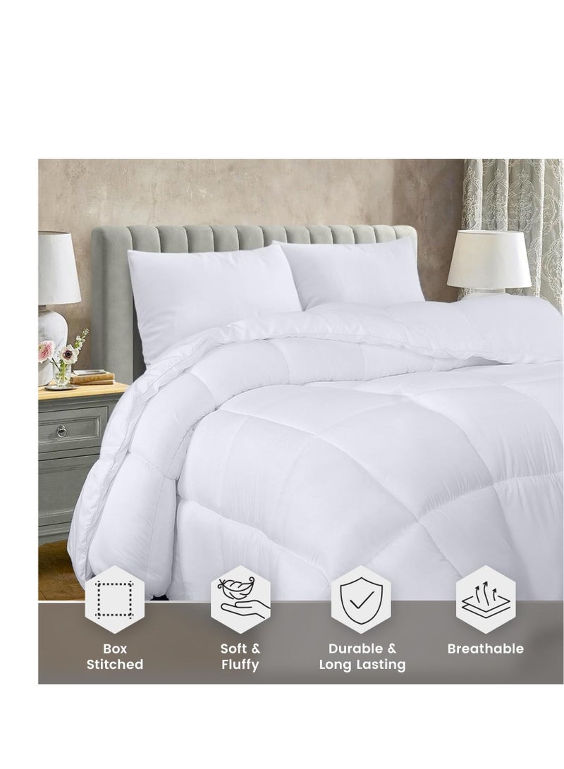 Utopia Bedding Comforter Duvet Insert - Quilted Comforter with Corner Tabs - Box Stitched Down Alternative Comforter (Queen, White)