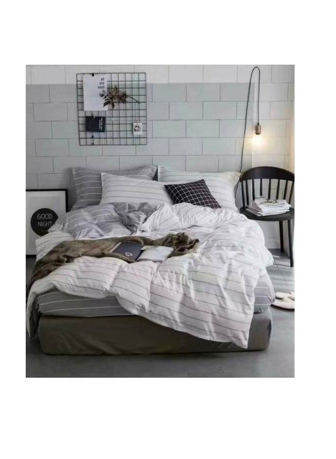 Comforters 6pcs Vintage Quilted Bedding Set, Includes 1 fixed Quilt, 1 Fitted Sheet, And 4 Pillowcases,  Floral Design