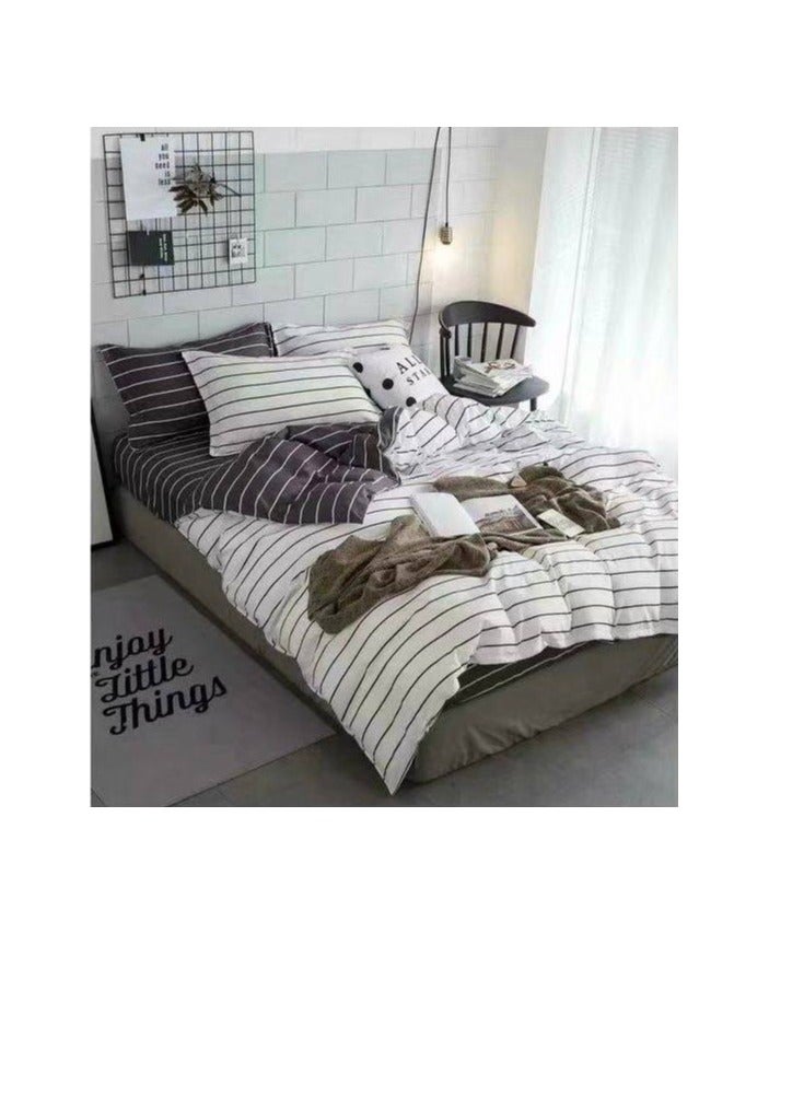 Comforters 6pcs Vintage Quilted Bedding Set, Includes 1 fixed Quilt, 1 Fitted Sheet, And 4 Pillowcases,  Floral Design