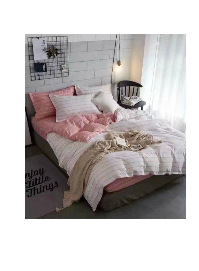 Comforters 6pcs Vintage Quilted Bedding Set, Includes 1 fixed Quilt, 1 Fitted Sheet, And 4 Pillowcases,  Floral Design